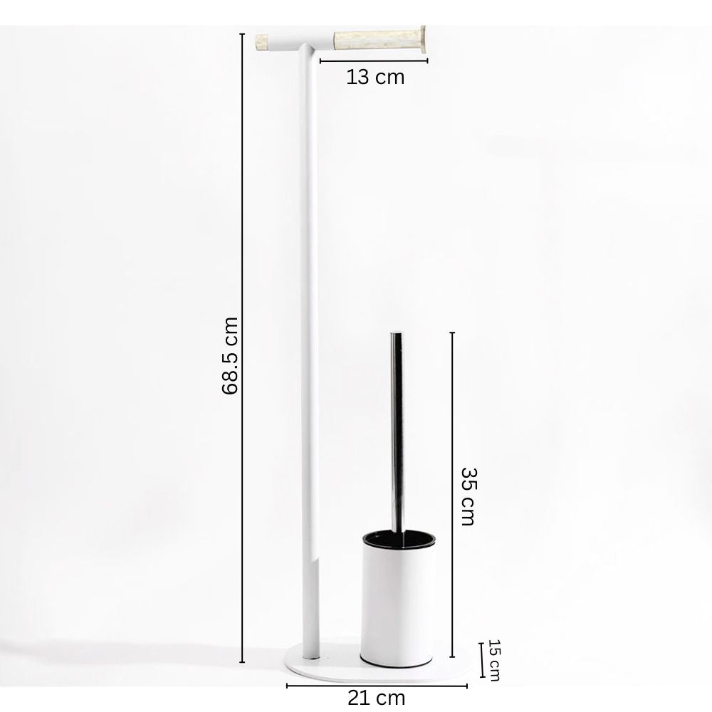 Reed Toilet Brush and Roll Holder - White