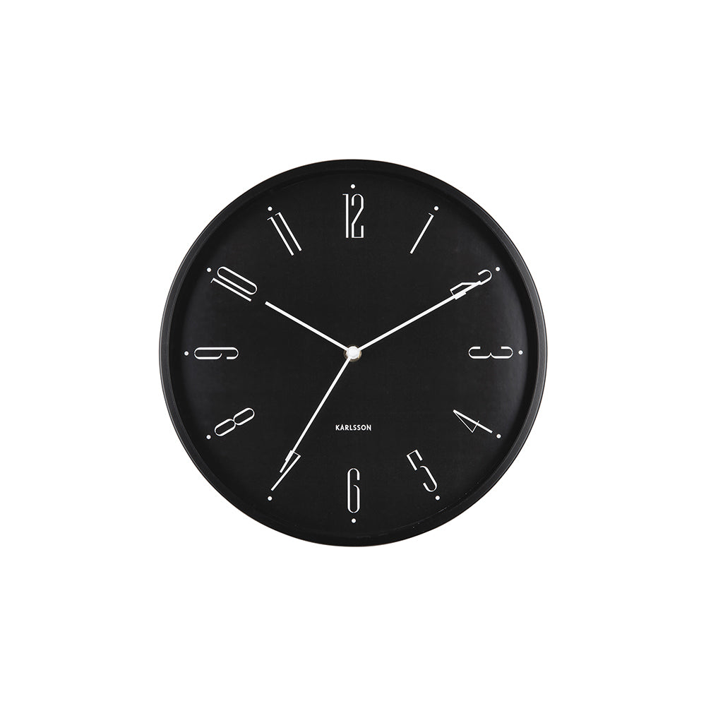 Regal Numbers Wall Clock 30cm - Black