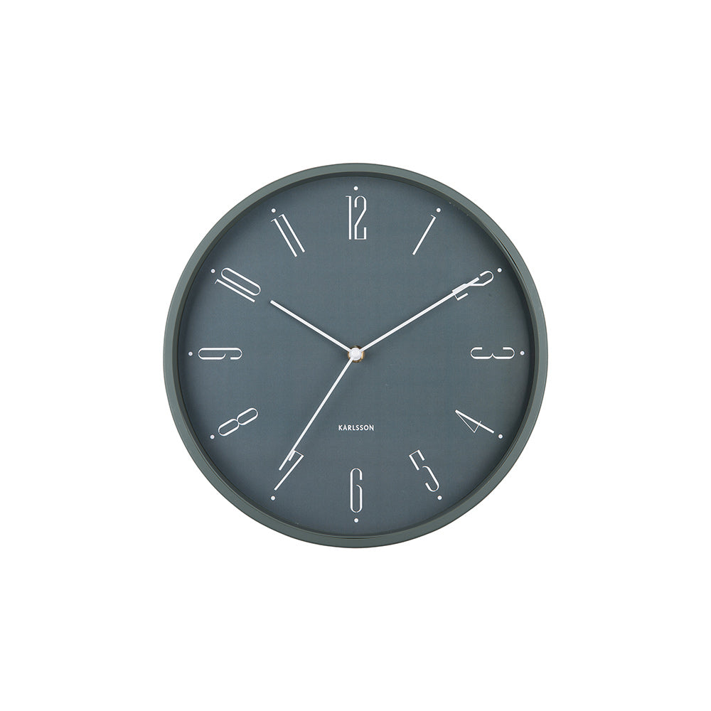 Regal Numbers Wall Clock 30cm - Jungle Green