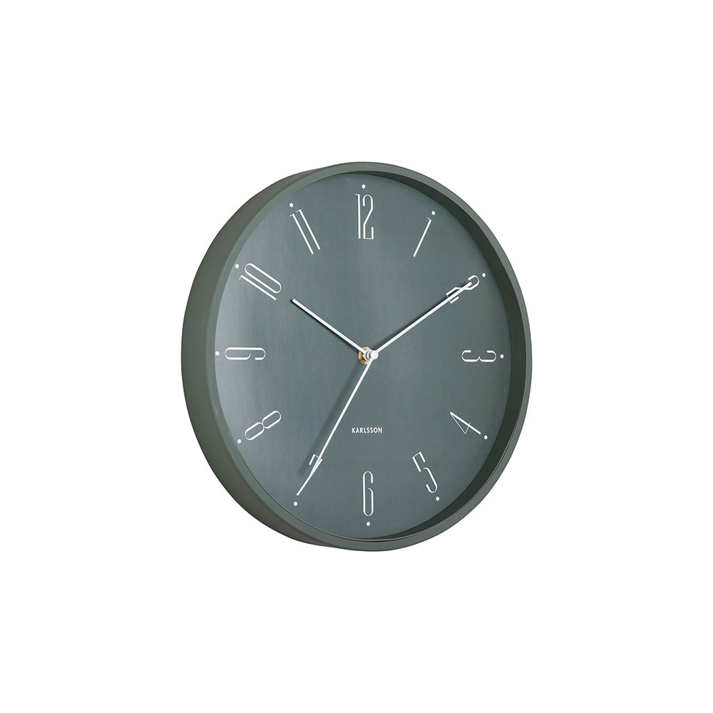Regal Numbers Wall Clock 30cm - Jungle Green