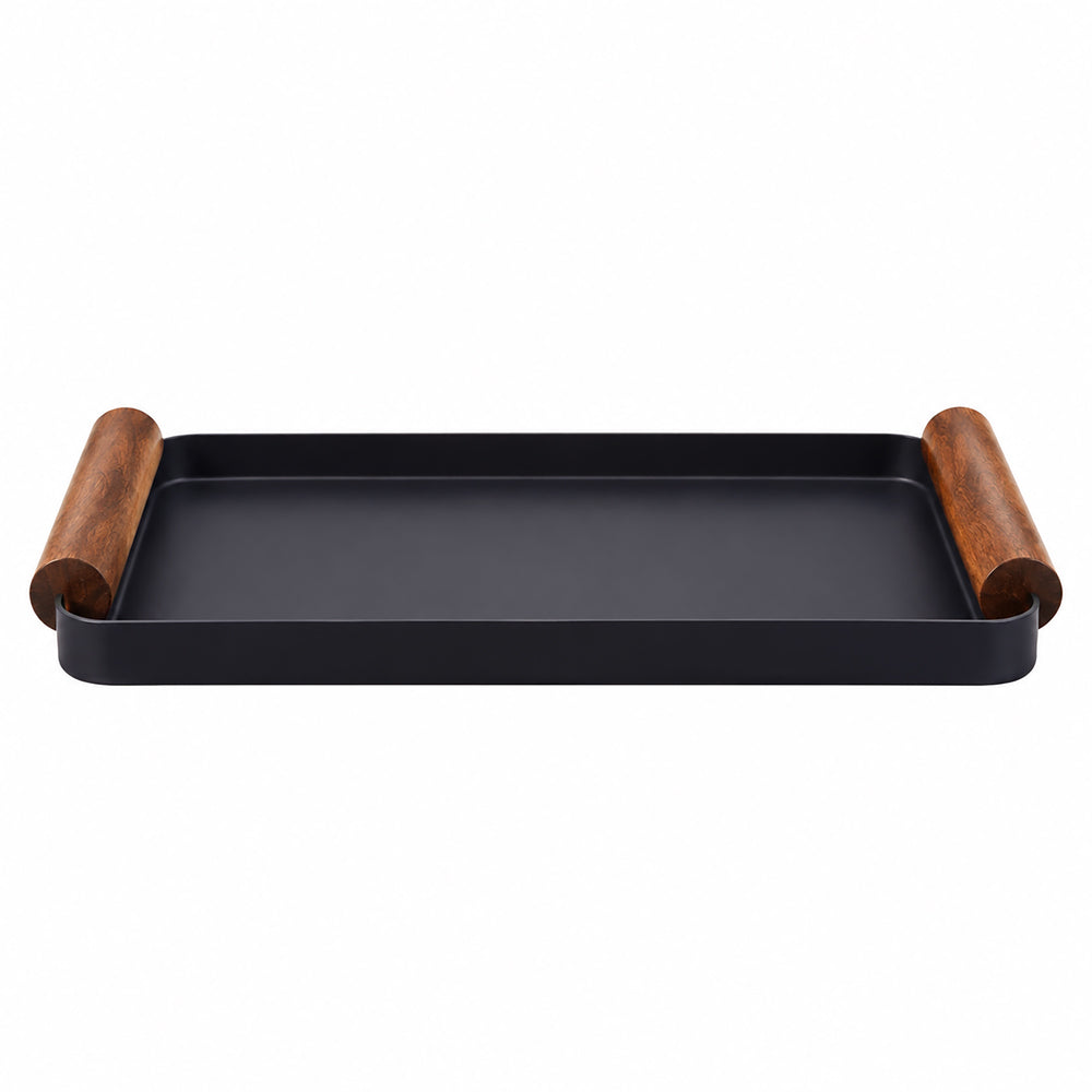 Regale Metal & Wood Serving Tray Large - Navy