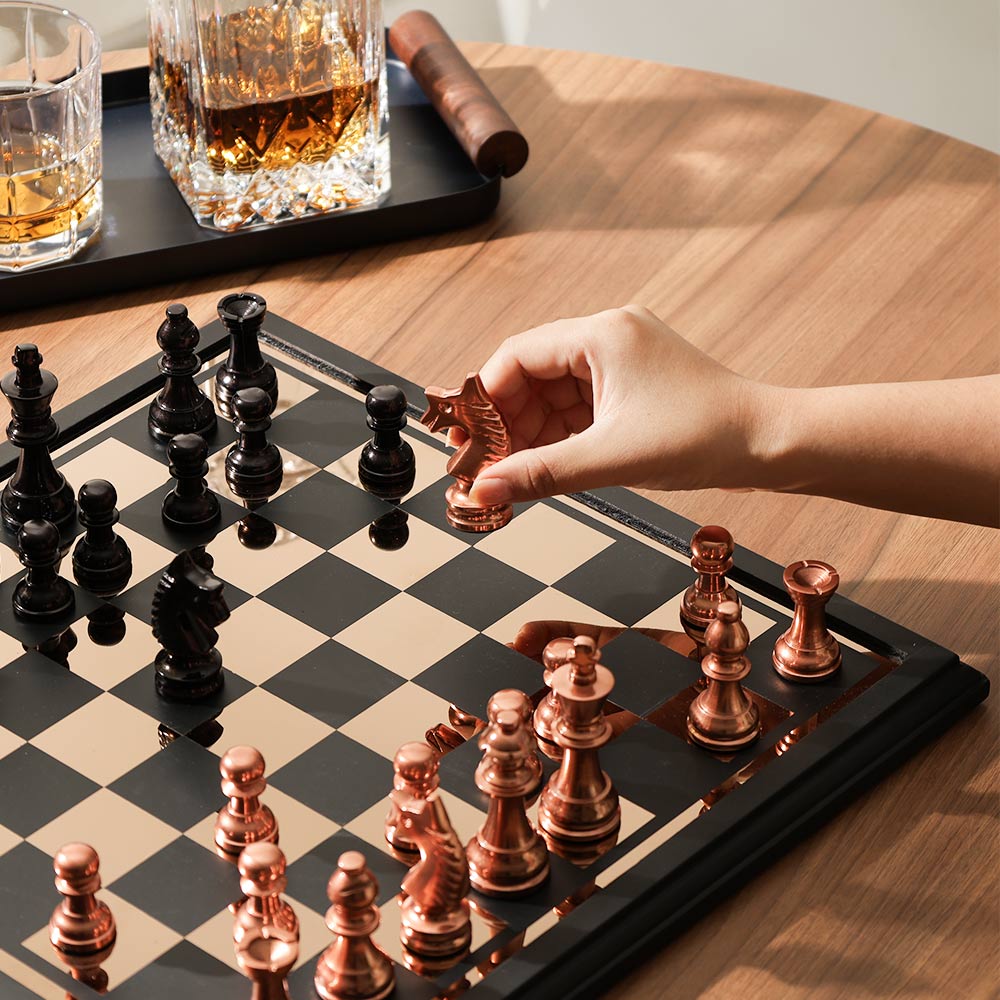 Regalia Tabletop Chess Set - Monochrome