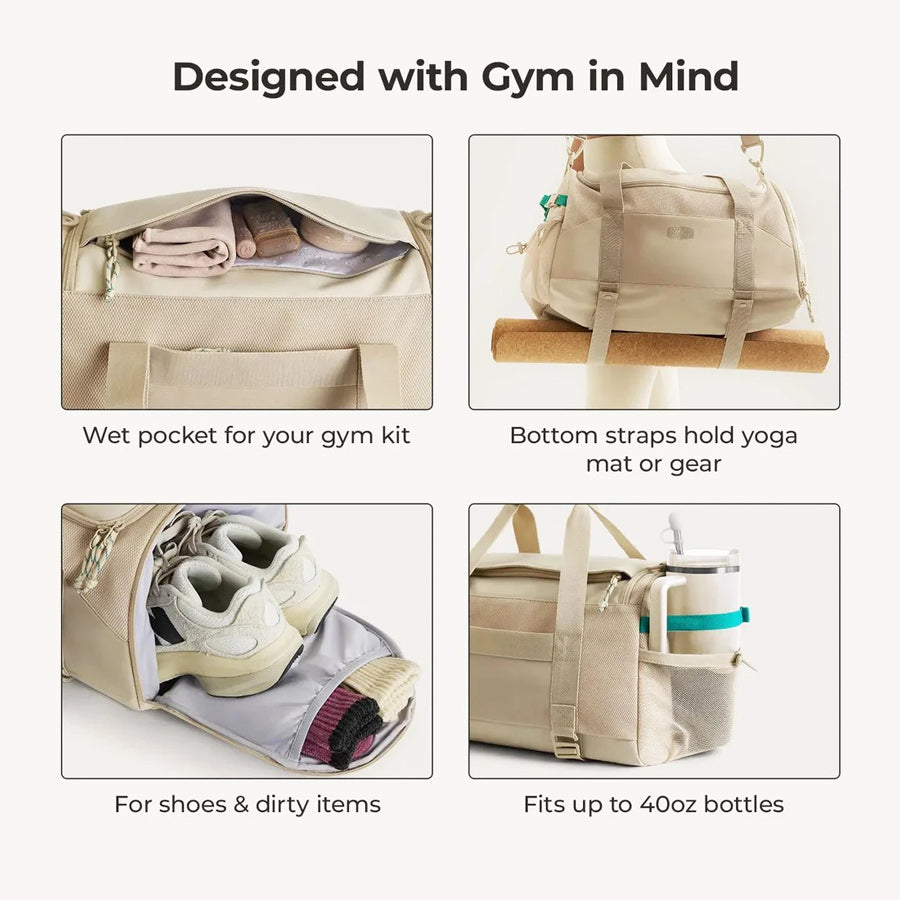 Reiki Gym Duffel Bag - Beige