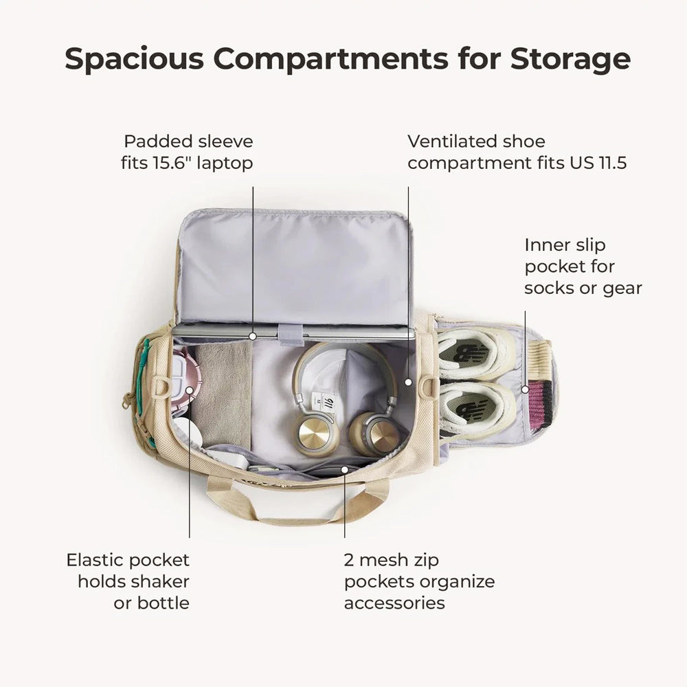 Reiki Gym Duffel Bag - Beige