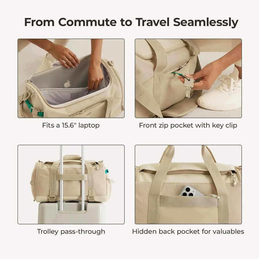 Reiki Gym Duffel Bag - Beige