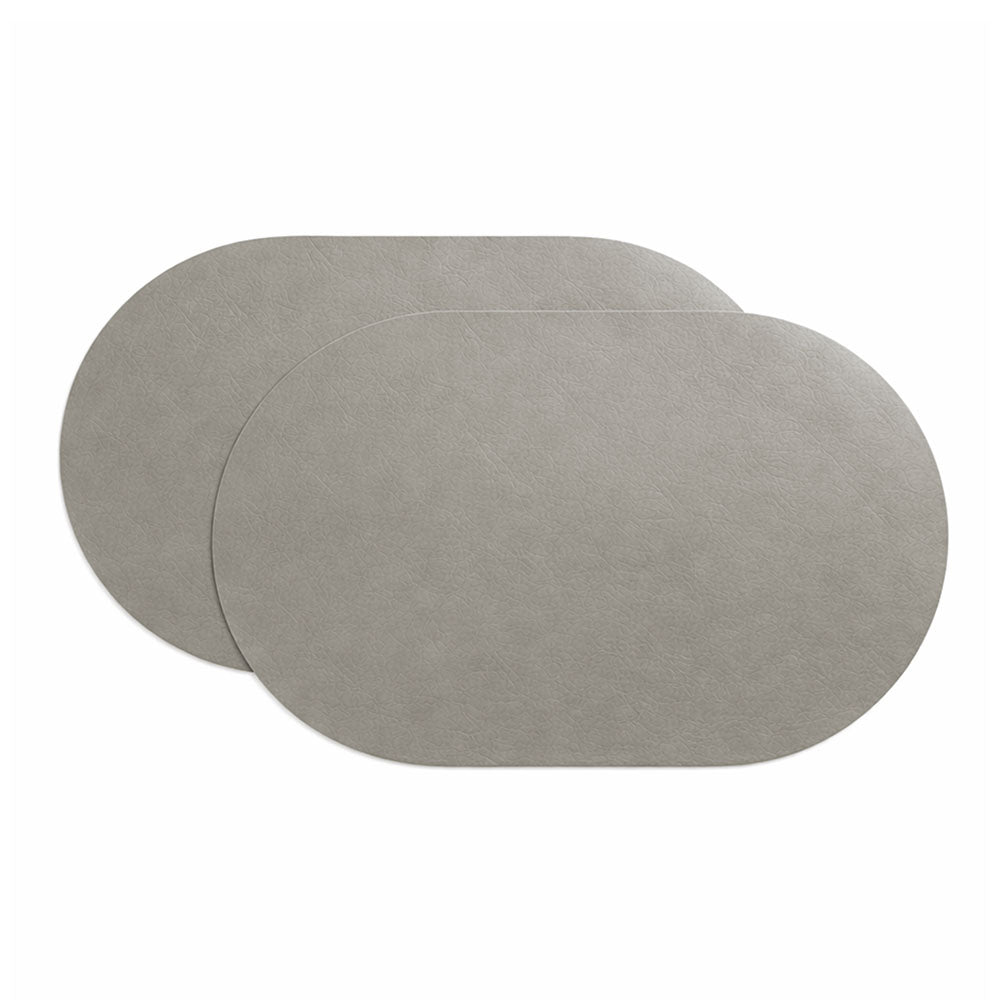 Relevo Curved Faux Leather Placemats, Set of 2 - Lava