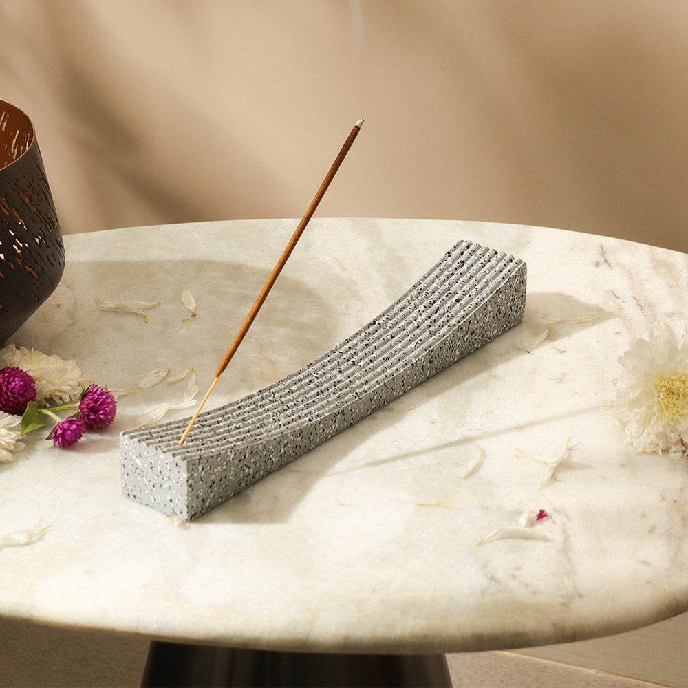 Repose Concrete Incense Holder - Speckled Grey