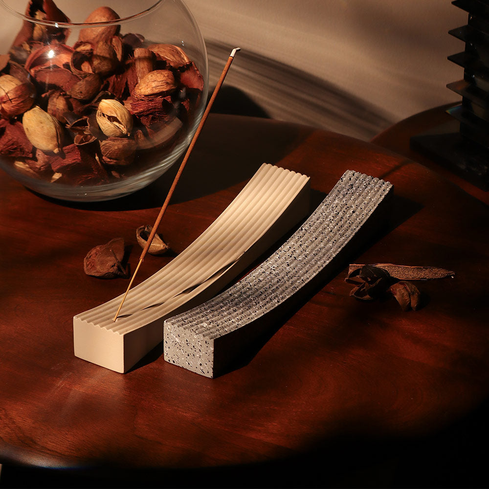 Repose Concrete Incense Holder - Speckled Grey