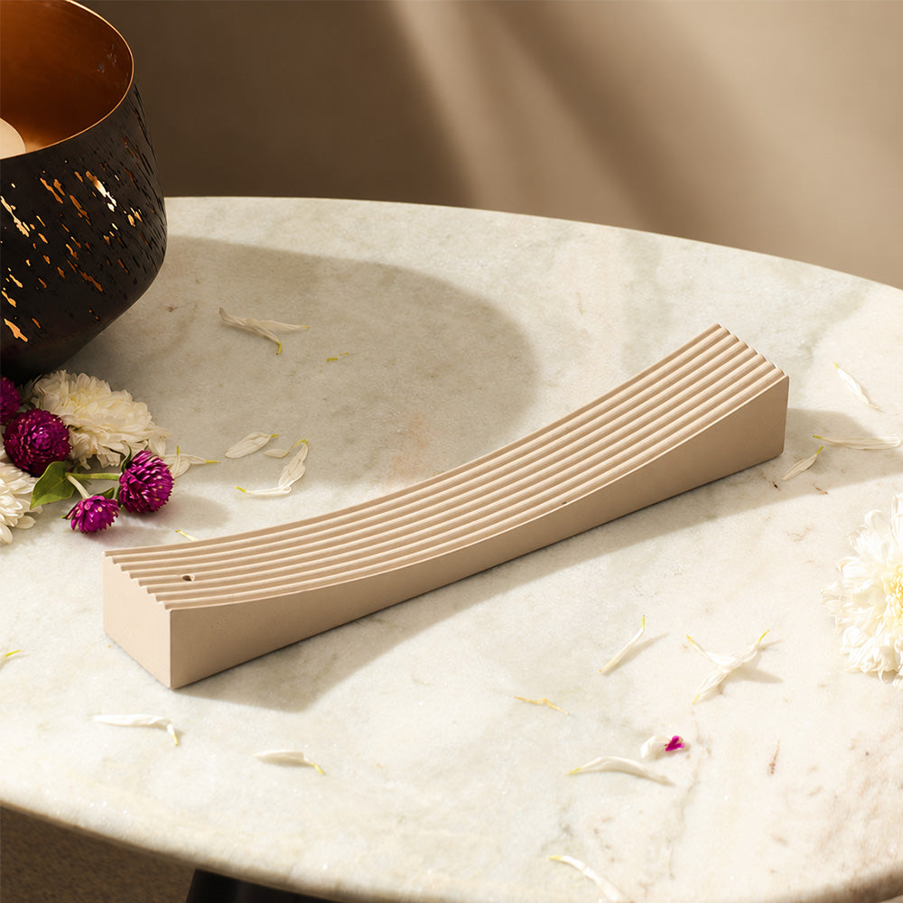 Repose Concrete Incense Holder - Taupe