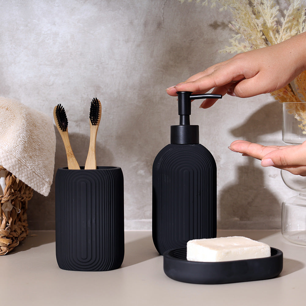 Brim 3-piece Bathroom Set - Black
