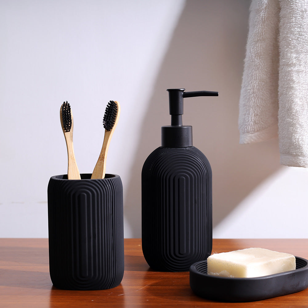Brim 3-piece Bathroom Set - Black