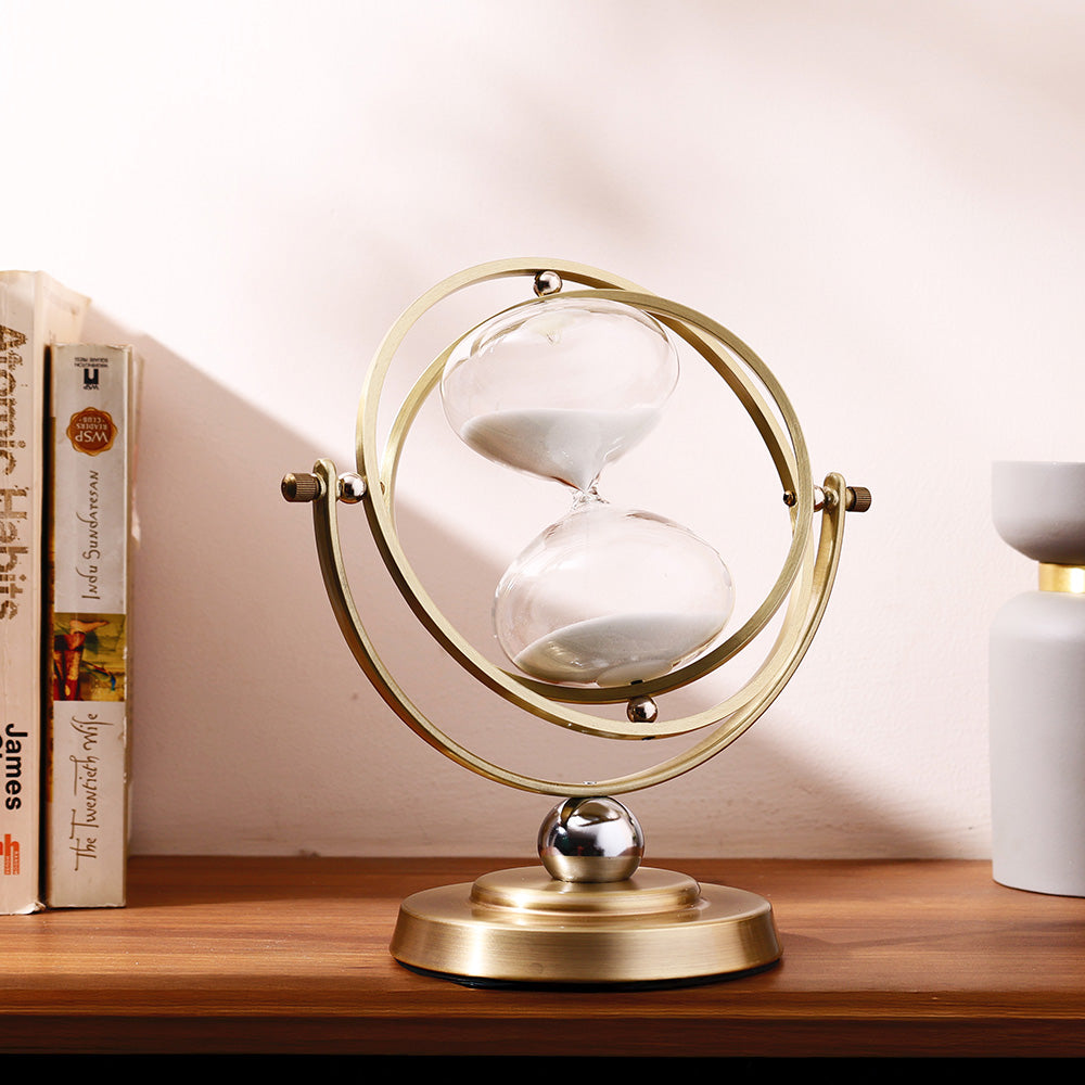 Retro Hourglass with Metal Stand - Brass