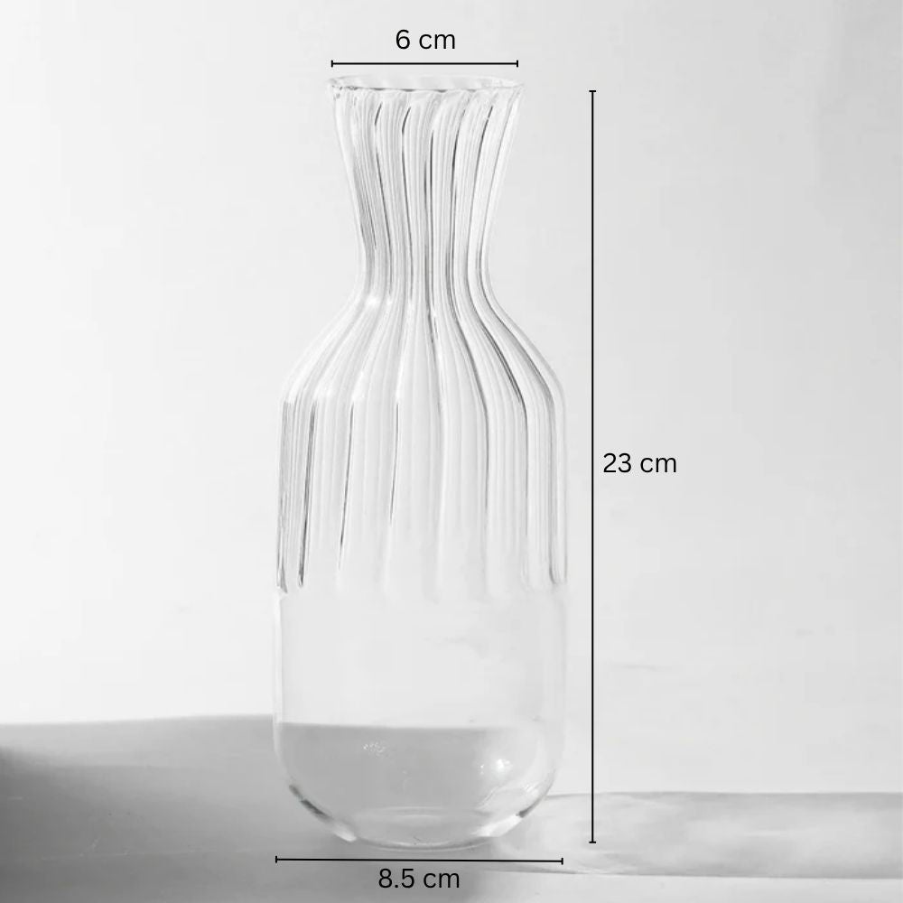 Ribbed Glass Carafe - Clear
