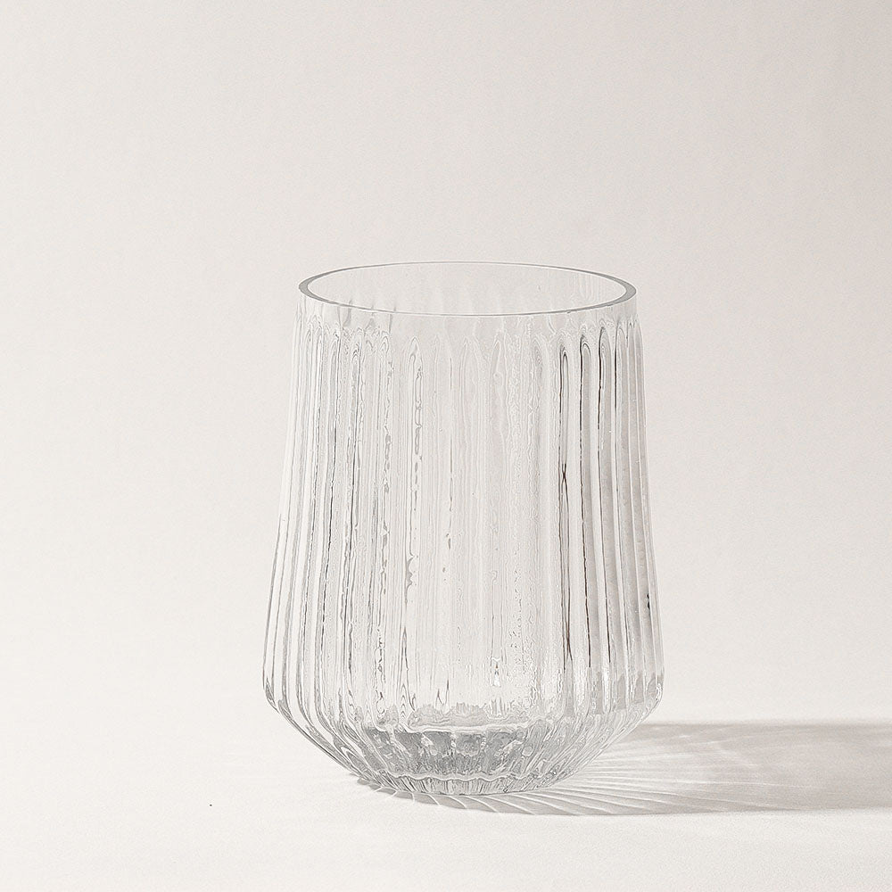 Ribbed Glass Toothbrush Tumbler - Clear