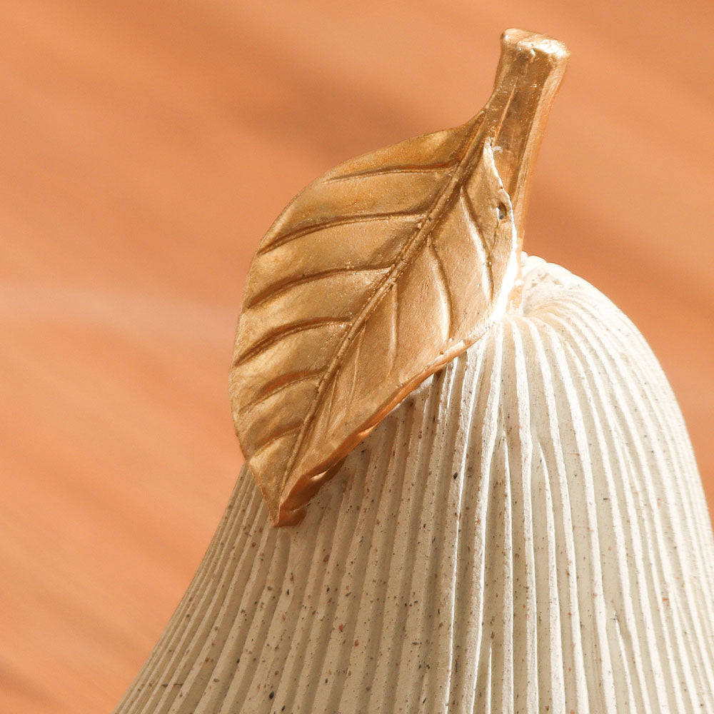 Ribbed Pear Sculpture - Grey & Rose Gold