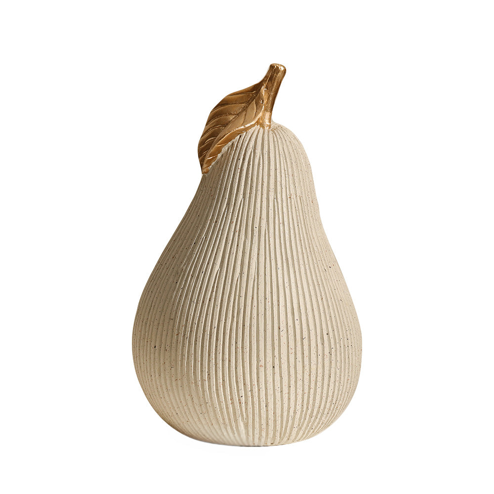 Ribbed Pear Sculpture - Grey & Rose Gold