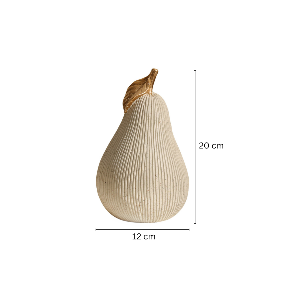 Ribbed Pear Sculpture - Grey & Rose Gold