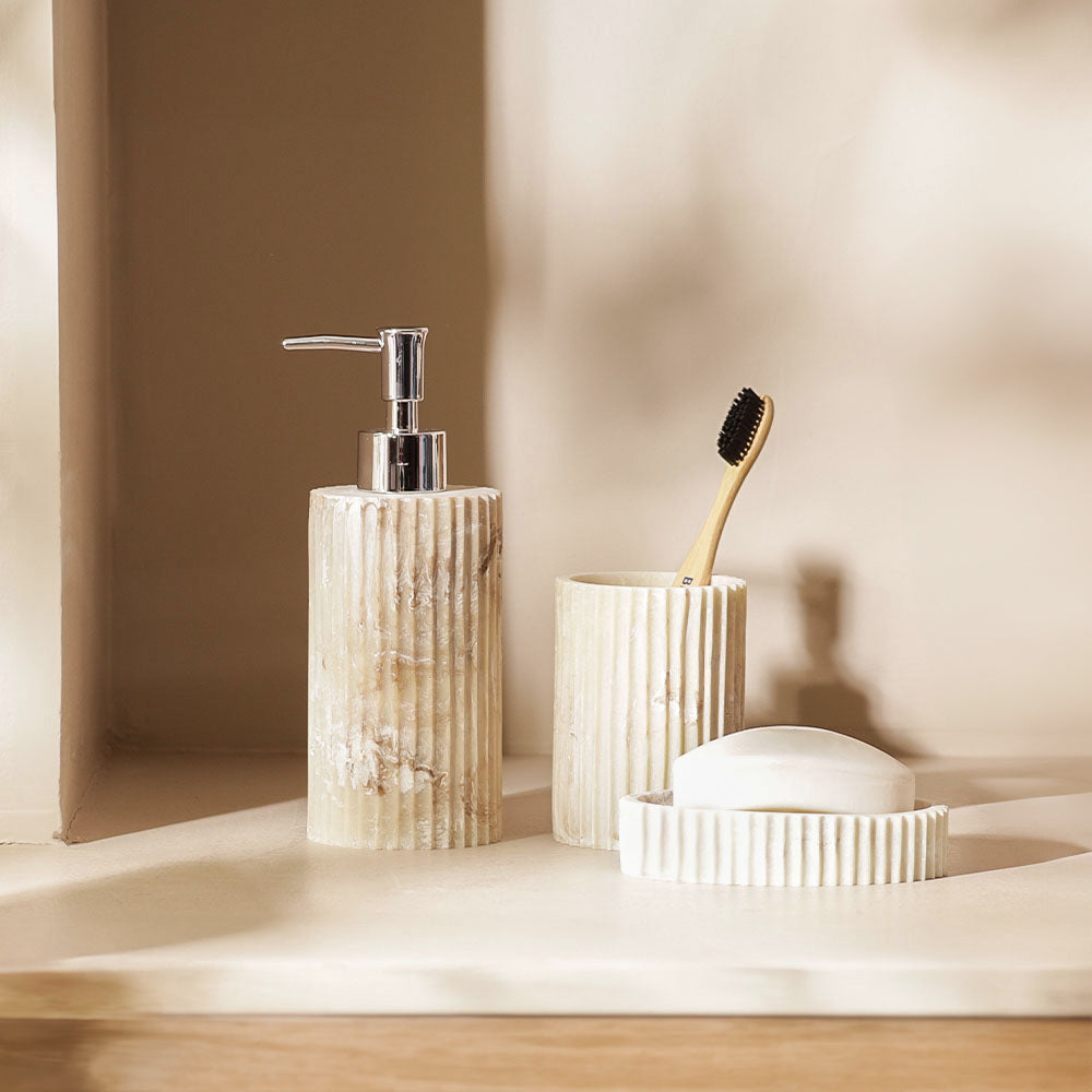 Ridge 3-piece Bathroom Set - Marbled Ivory