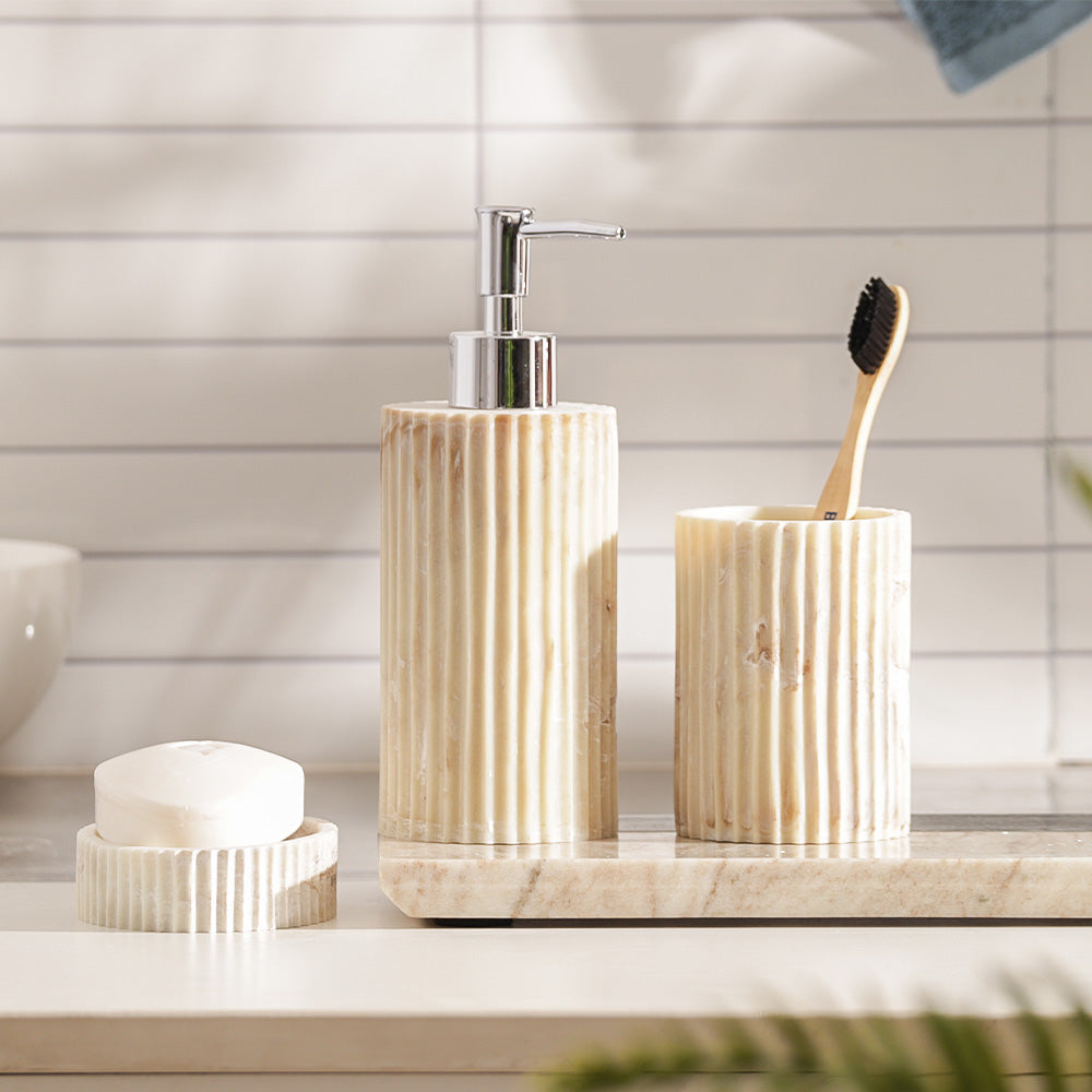 Ridge 3-piece Bathroom Set - Marbled Ivory