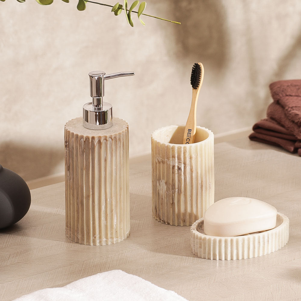 Ridge 3-piece Bathroom Set - Marbled Ivory
