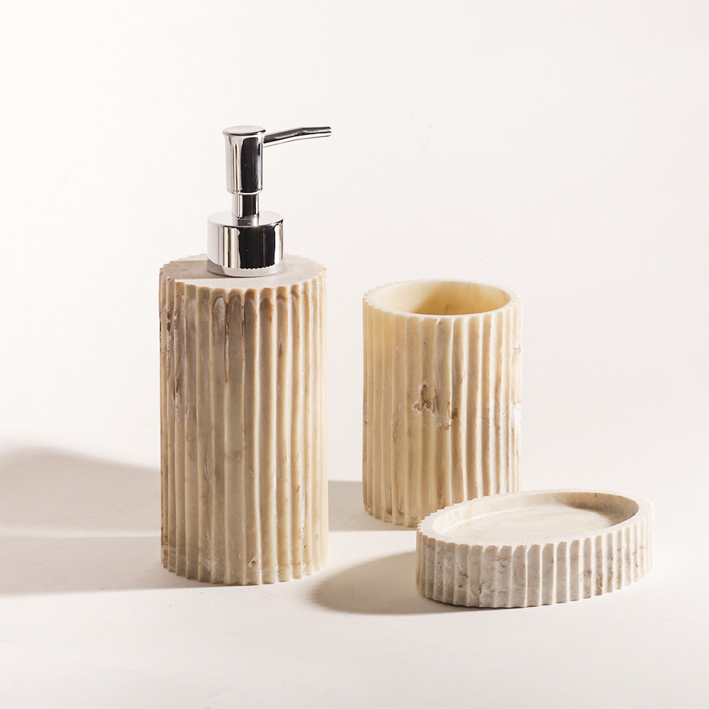 Ridge 3-piece Bathroom Set - Marbled Ivory