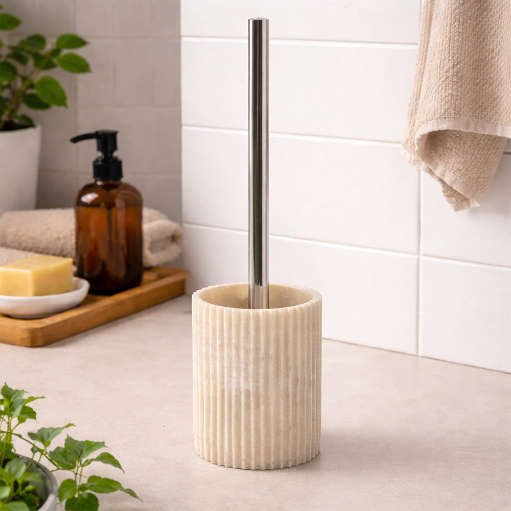 Ridge Toilet Brush - Marbled Ivory