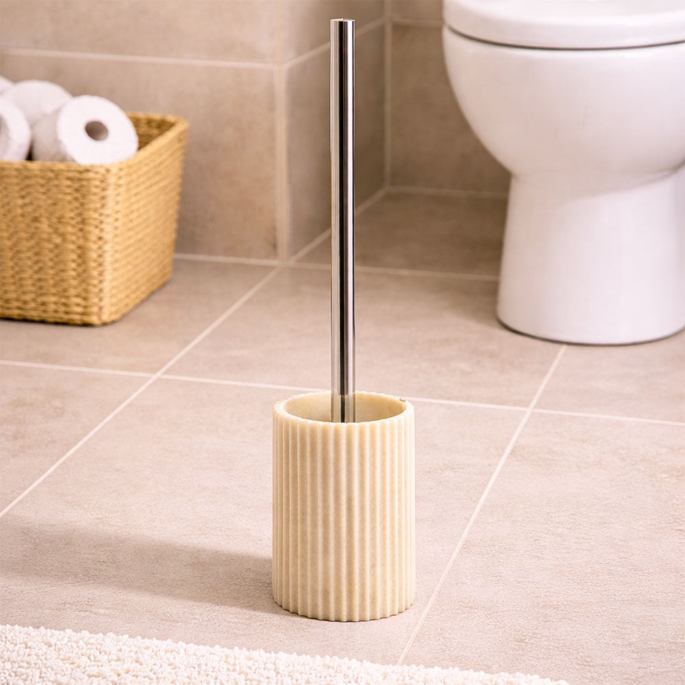 Ridge Toilet Brush - Marbled Ivory