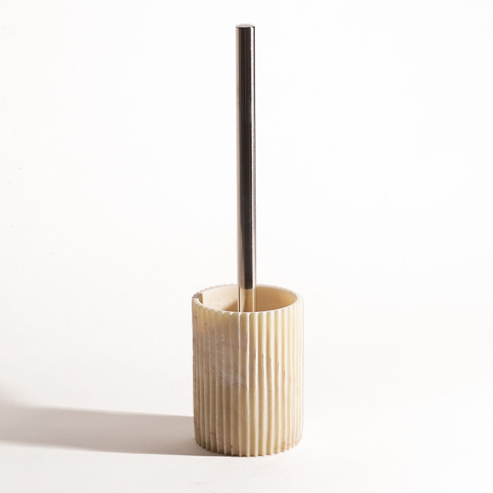 Ridge Toilet Brush - Marbled Ivory