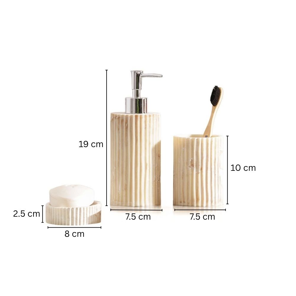 Ridge 3-piece Bathroom Set - Marbled Ivory