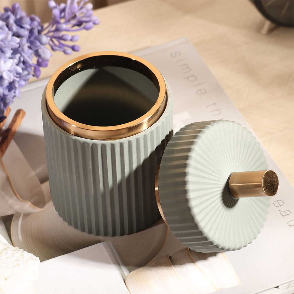 Ridge Decorative Jar - Grey