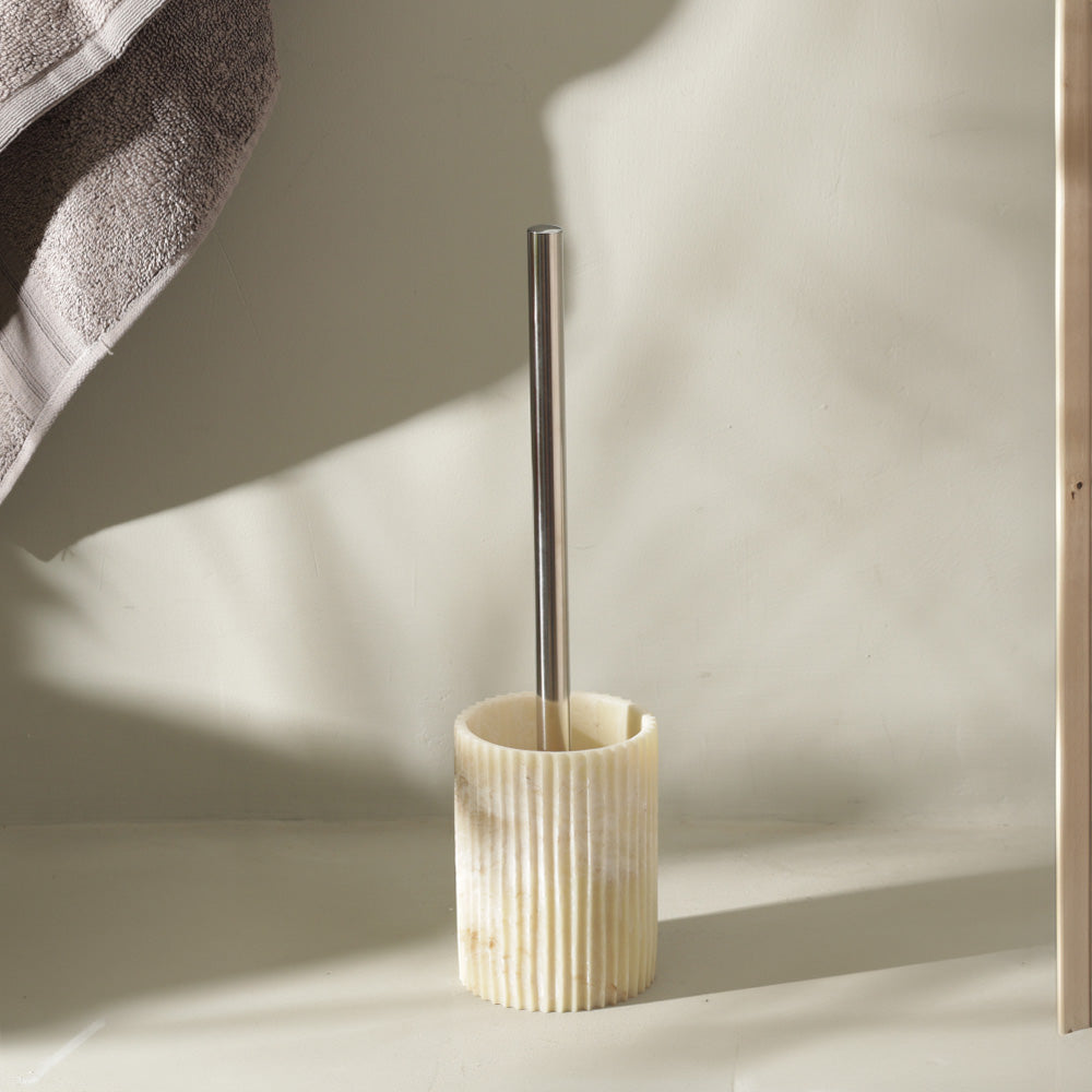 Ridge Toilet Brush - Marbled Ivory