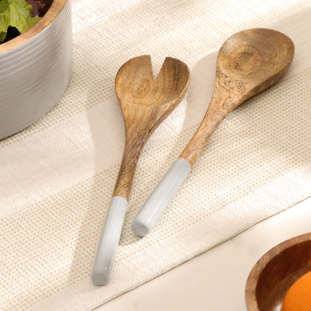Riko Mango Wood Serving Set - Periwinkle