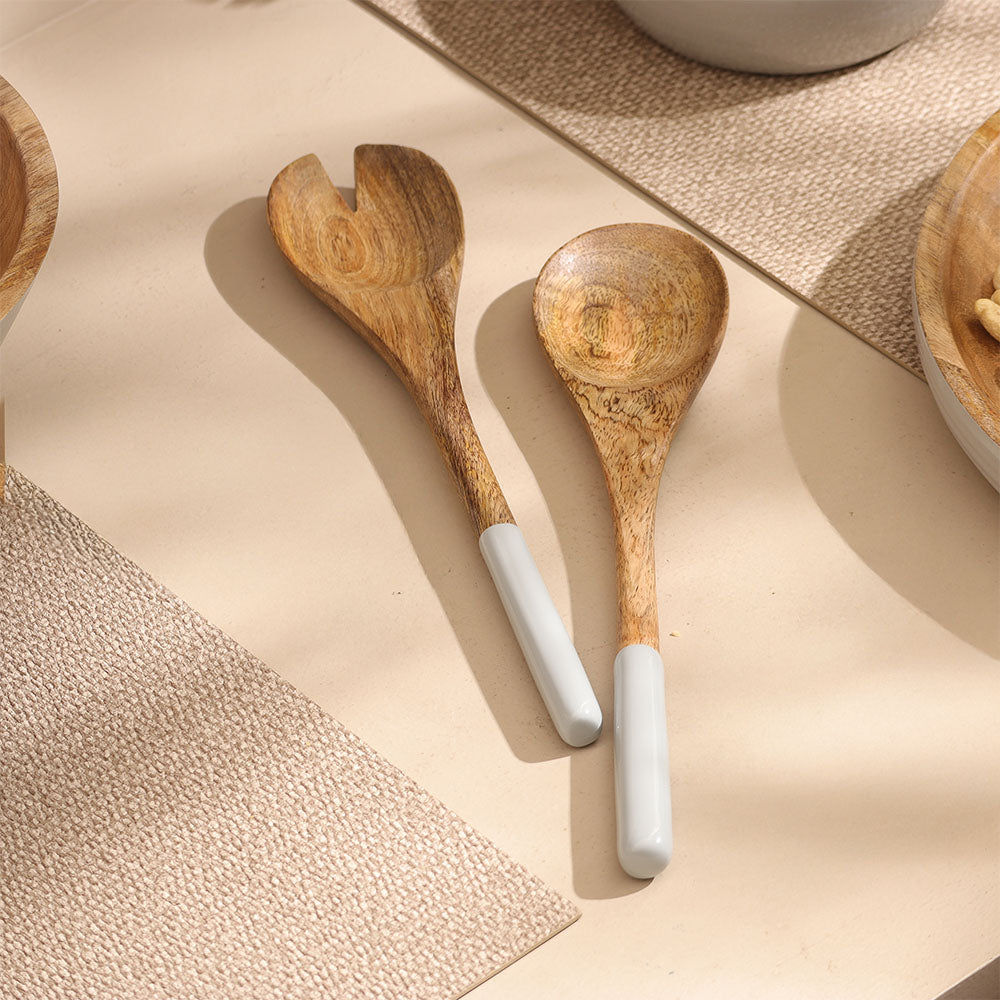Riko Mango Wood Serving Set - Periwinkle