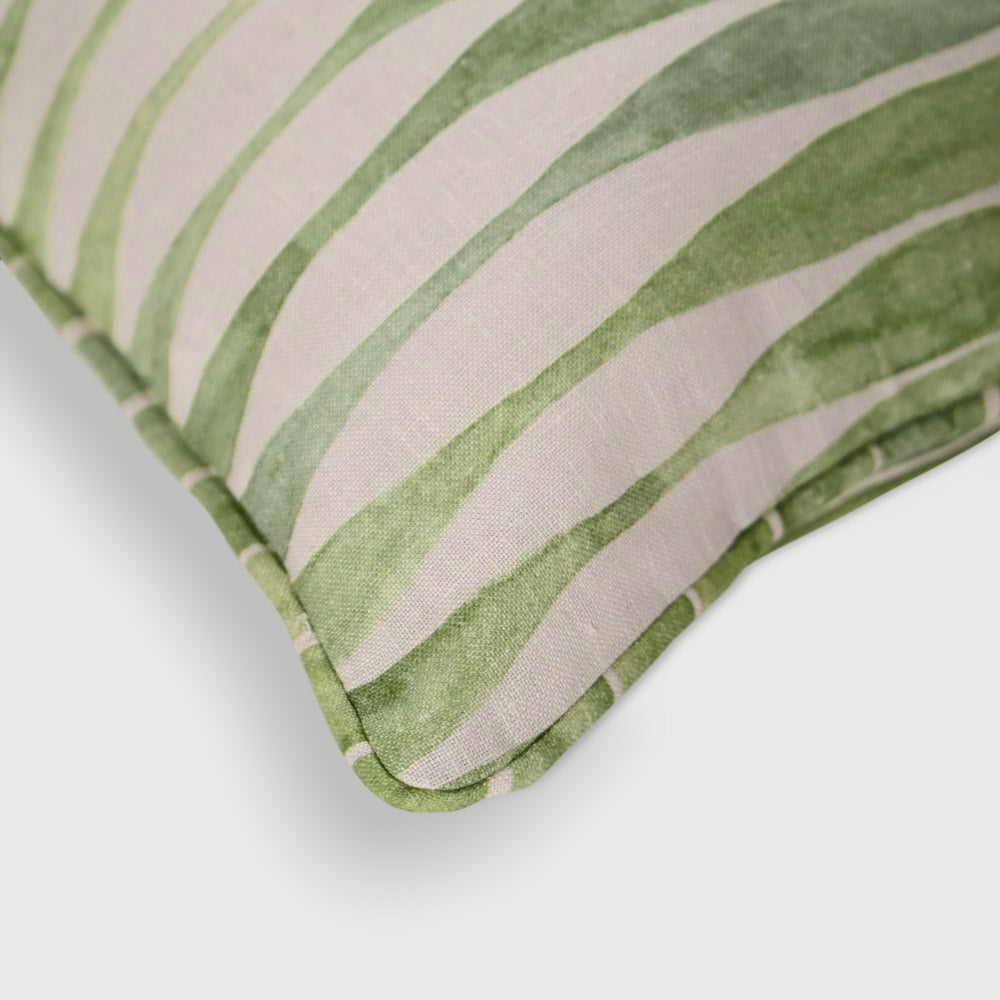 Ripple Rectangular Linen Cushion Cover 50x35cm - Sage