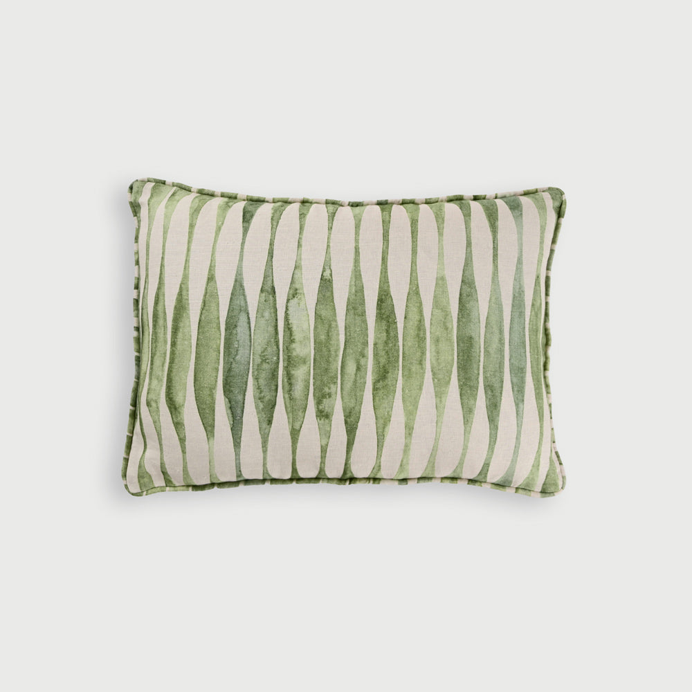 Ripple Rectangular Linen Cushion Cover 50x35cm - Sage