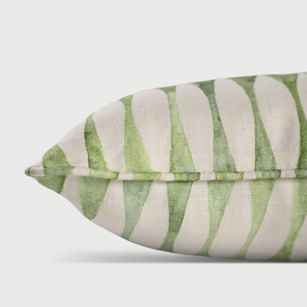Ripple Rectangular Linen Cushion Cover 50x35cm - Sage