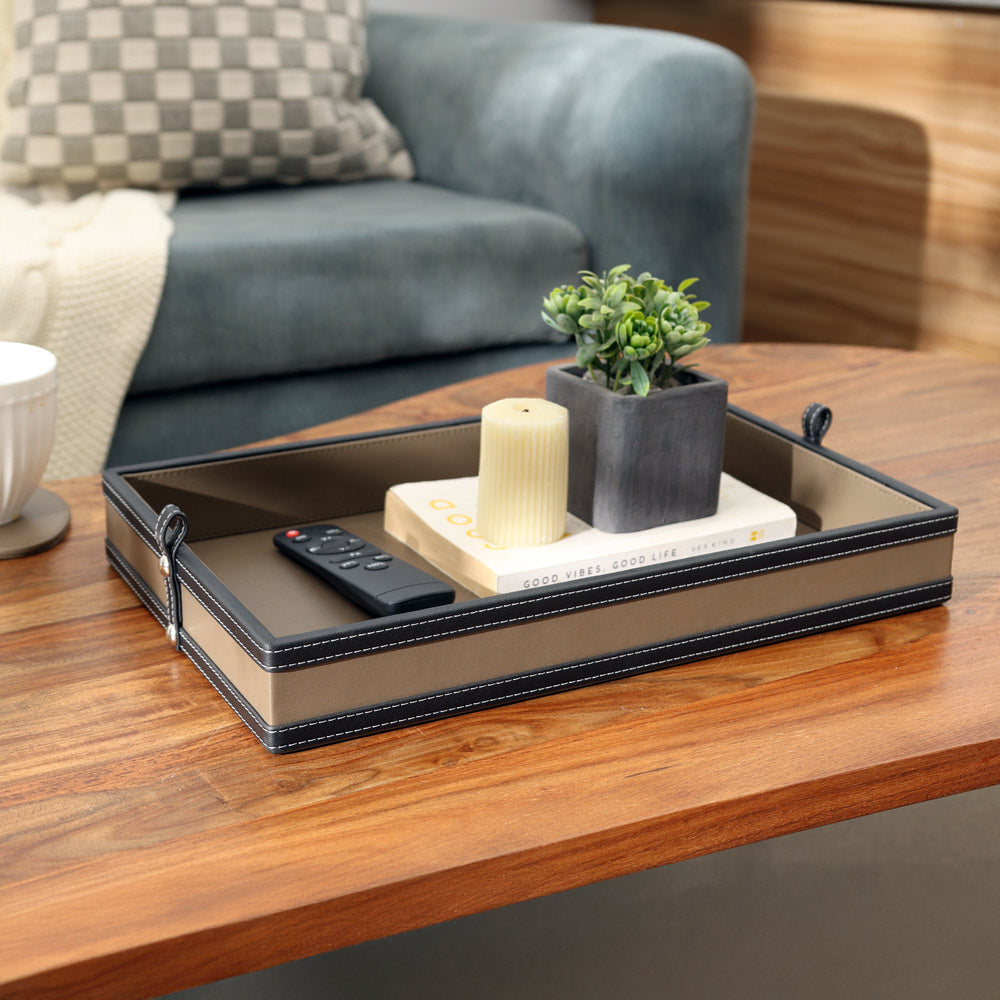 Rivet Decorative Tray Medium - Cedar Black