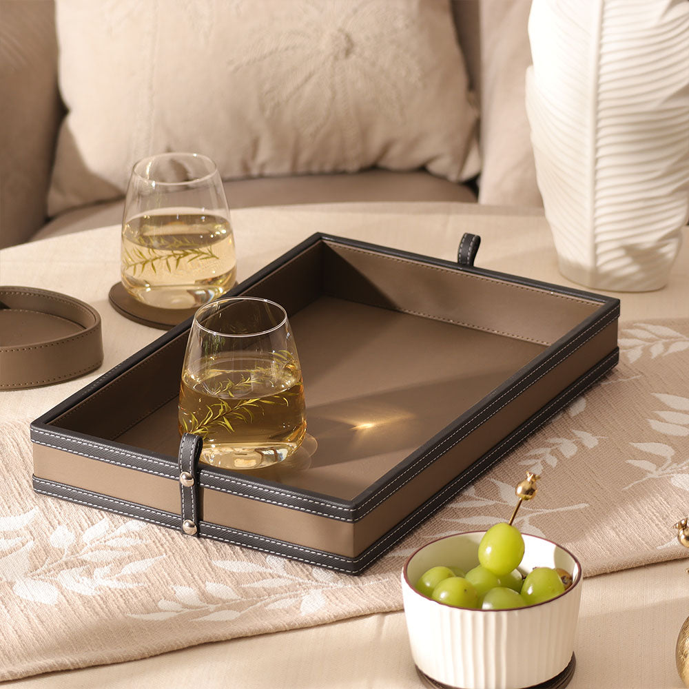 Rivet Decorative Tray Medium - Cedar Black
