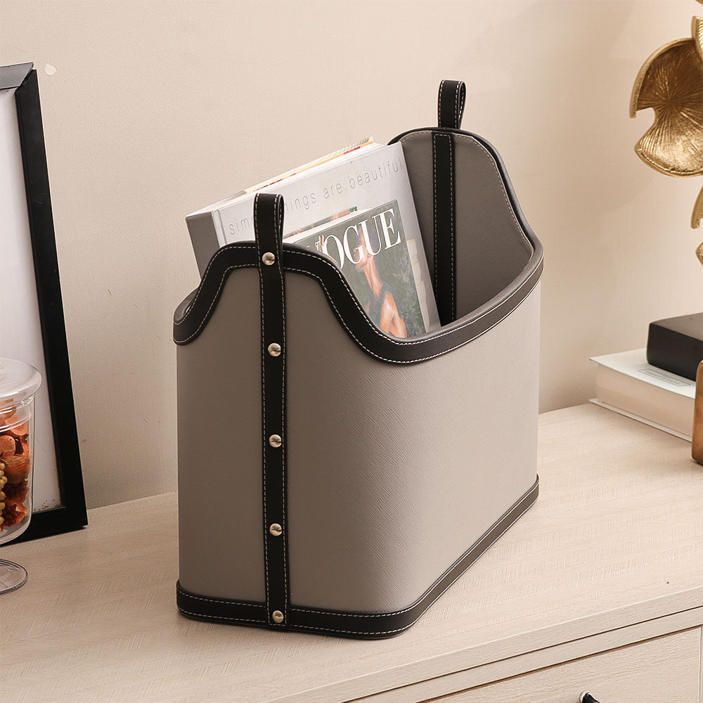 Rivet Magazine Basket - Grey Black