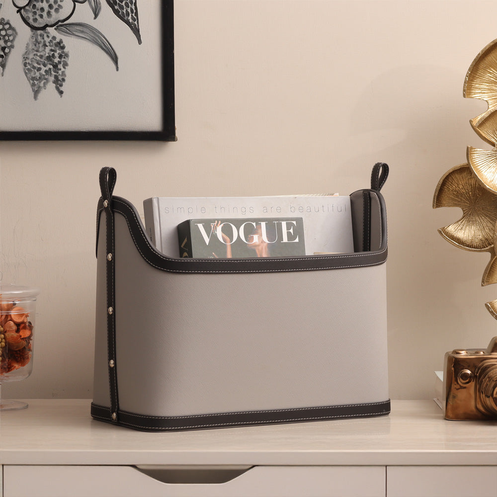 Rivet Magazine Basket - Grey Black