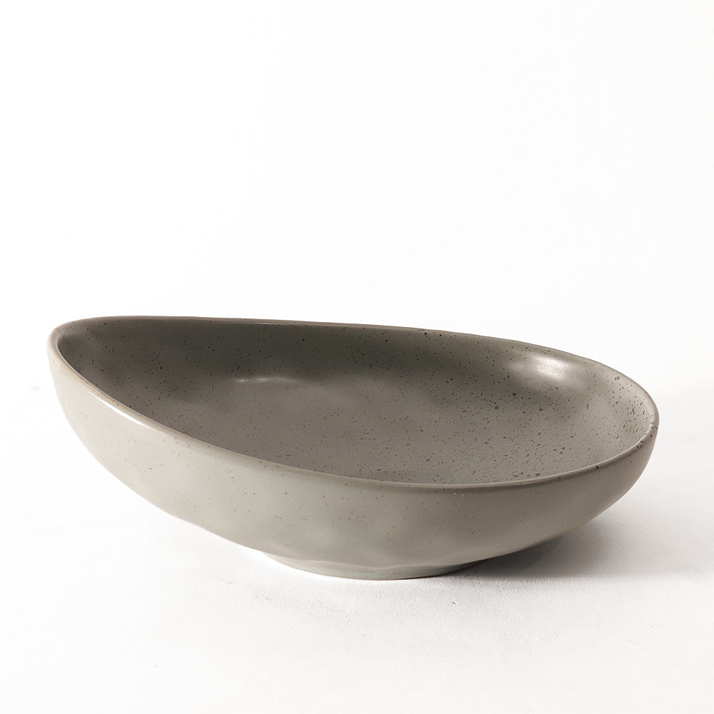 Roya Shallow Medium Bowl - Speckled Grey