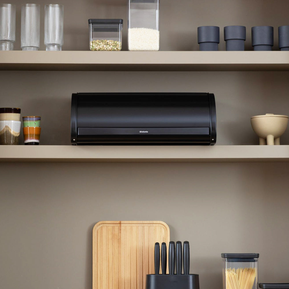 Roll Top Bread Bin Large - Matte Black