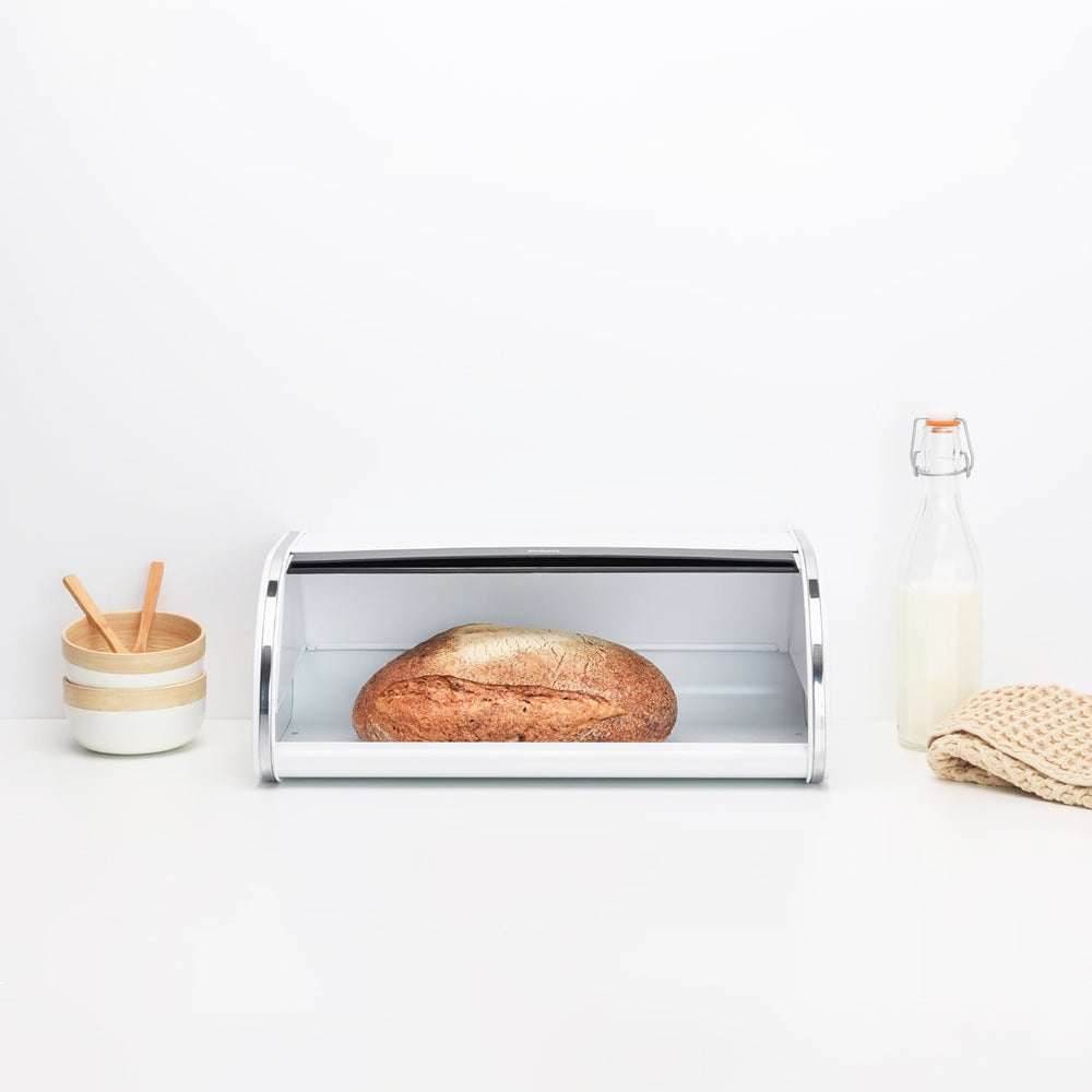 Roll Top Bread Bin Large - White