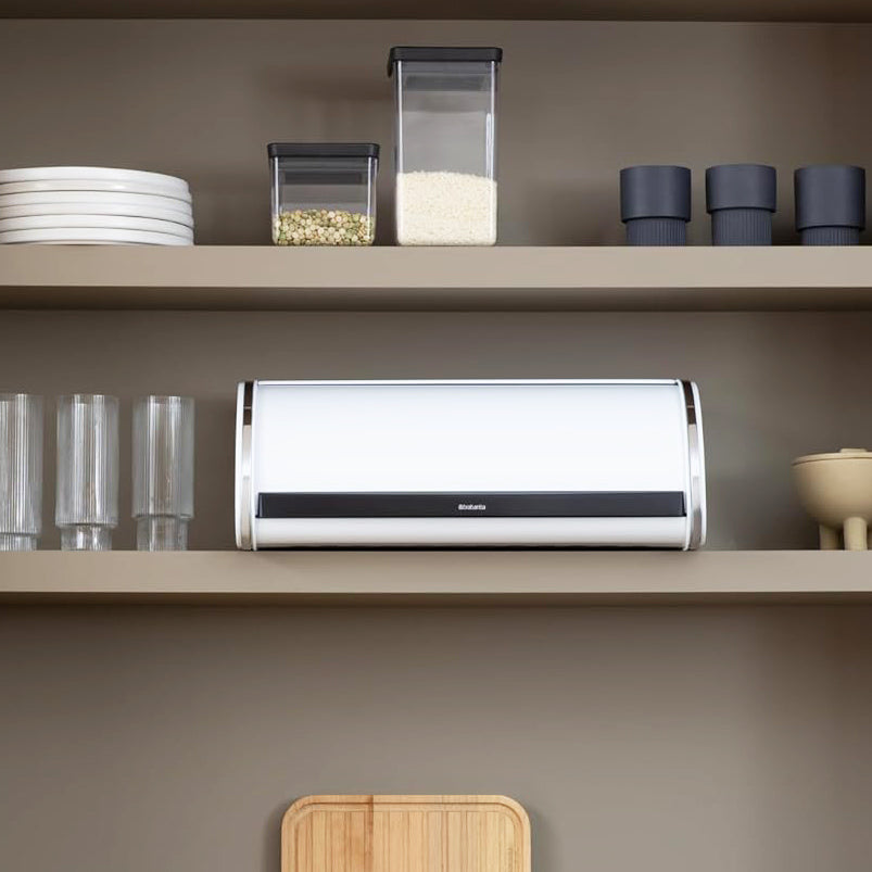 Roll Top Bread Bin Large - White