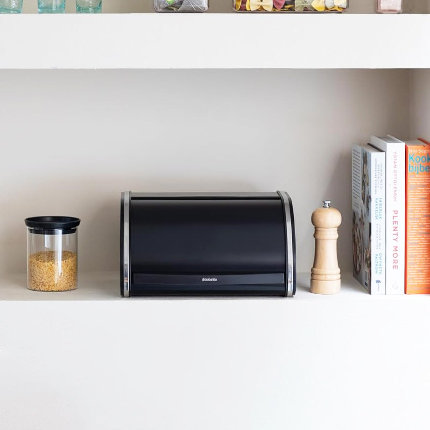 Roll Top Bread Bin Medium - Matte Black