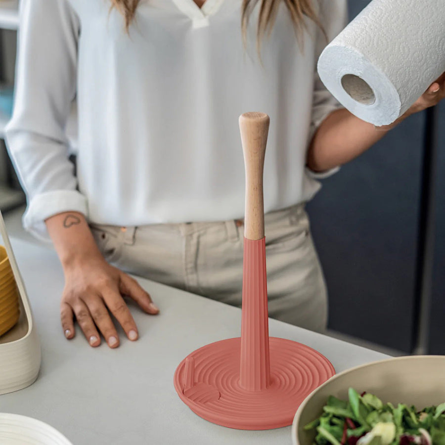 Roll & Tear Kitchen Roll Holder - Terracotta Red