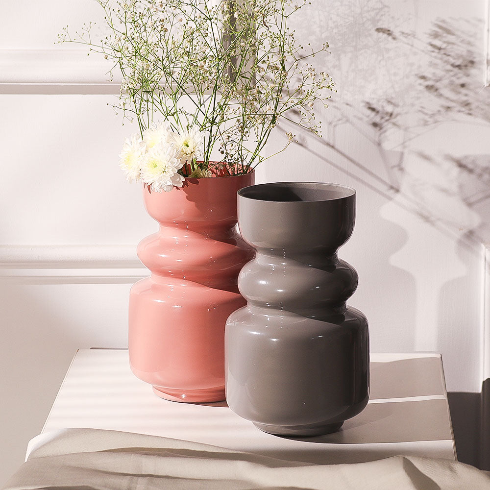 Roma Glass Vase Tall - Quartz Rose