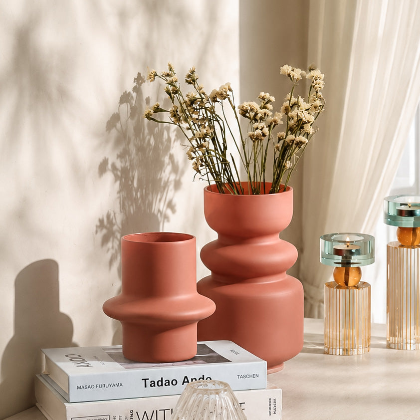 Roma Glass Vase Tall - Quartz Rose