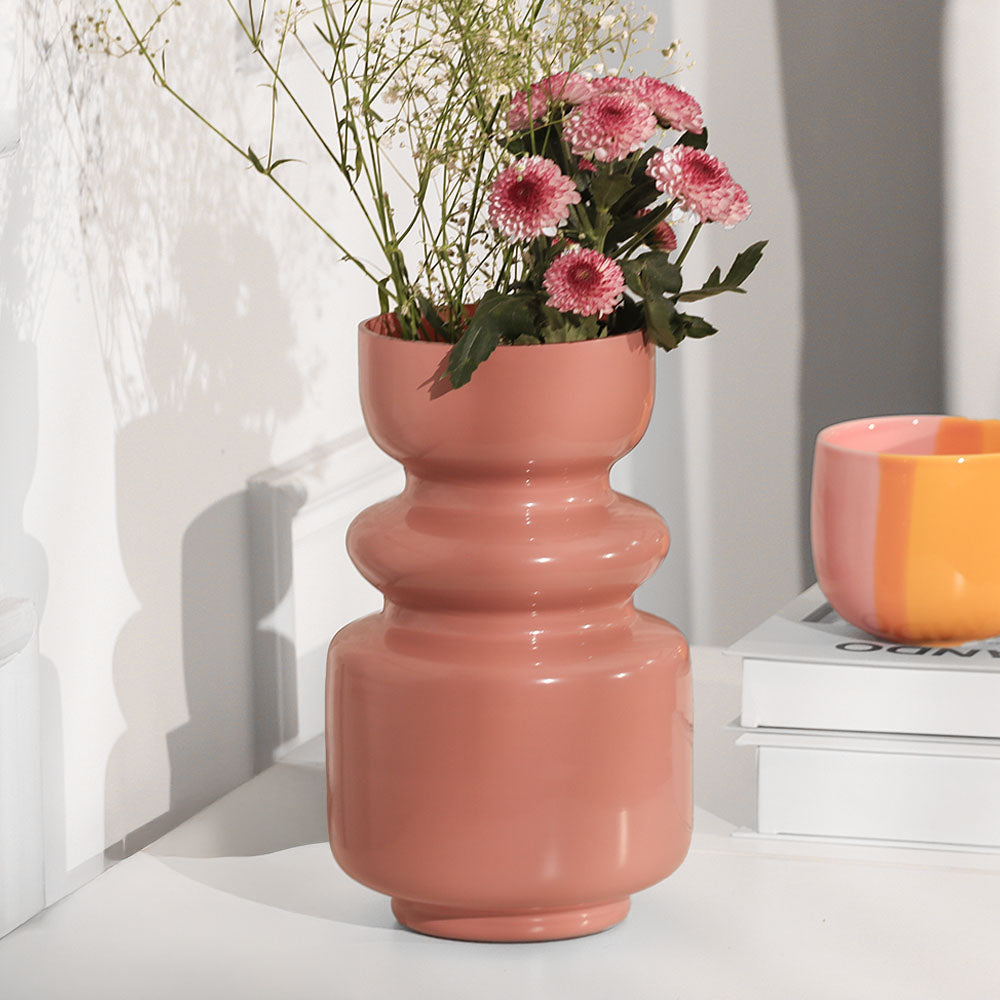 Roma Glass Vase Tall - Quartz Rose