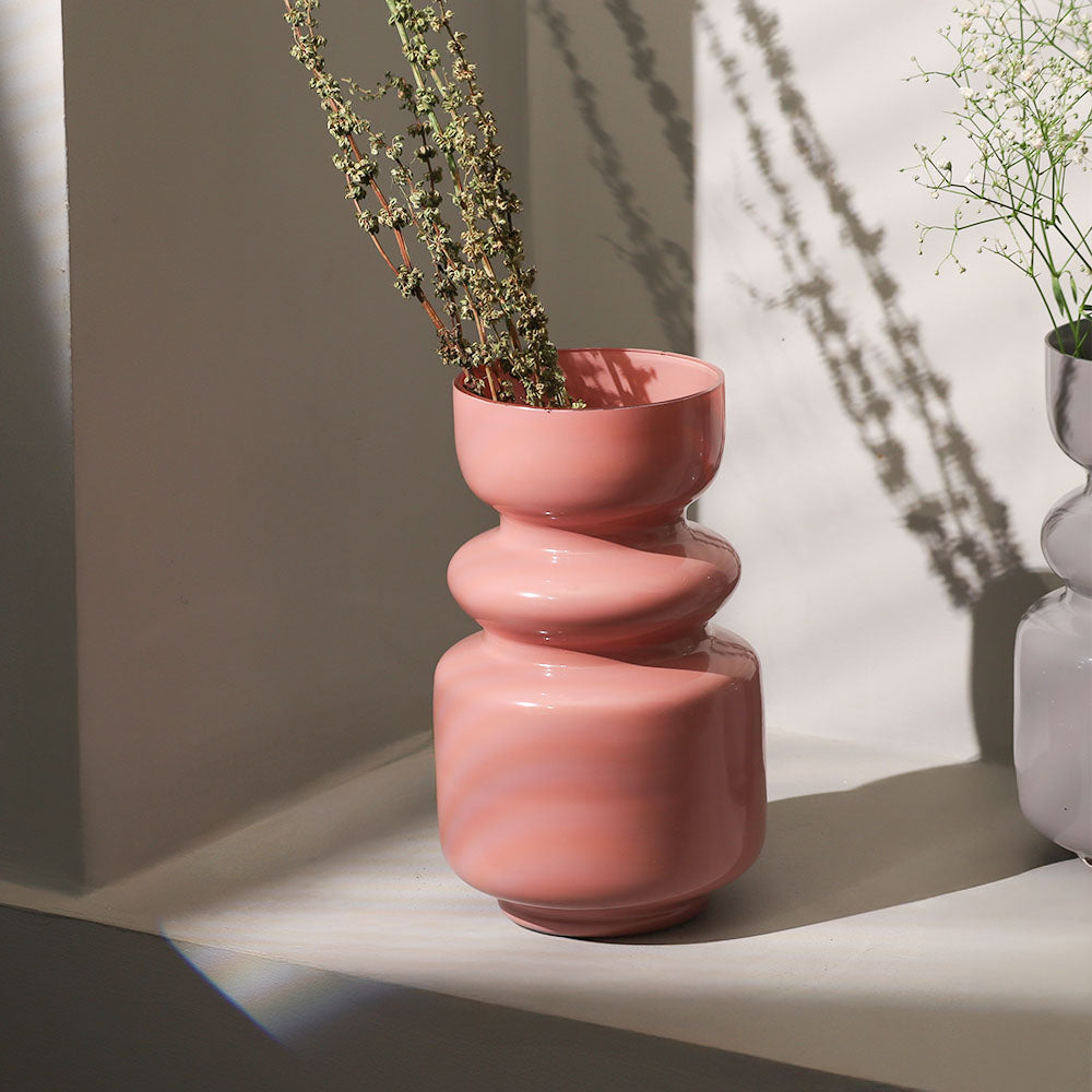 Roma Glass Vase Tall - Quartz Rose